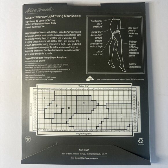 5 x Nice Touch Support Therapy Pantyhose Plus Sz E Black/Taupe New VTG Shapers - Picture 4 of 12